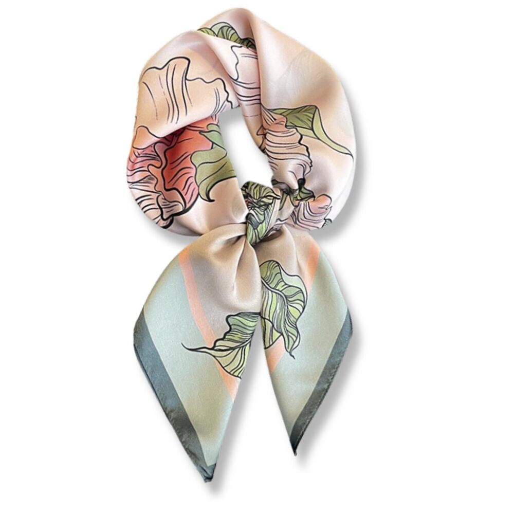 8220 100% Pure Mulberry Silk Neck Scarf 27"x27" Square Neckerchief